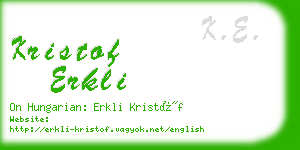 kristof erkli business card